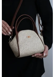 Mimoza Women's Straw Textured Shoulder and Hand Bag, Summer, Daily Use, Gift