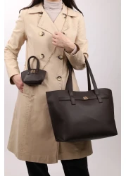 NOTHING With Chain Mini Bag - Charmandable Bitter Coffee Bag Large Size Hand and Shoulder Bag Bella