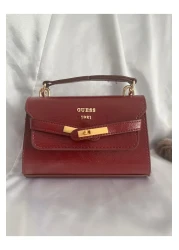 ÇANTA Gold Detail Patent Leather Textured Stylish Women's Bag