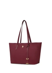 U.S. Polo Assn. حقيبة كتف نسائية باللون الأحمر الداكن Us25655