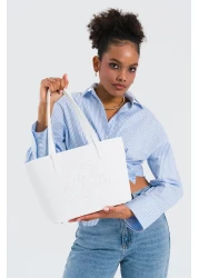 U.S. Polo Assn. حقيبة كتف نسائية باللون الأبيض والأبيض Us24732