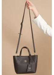 Garbalia Sofia Magnetized Brown Shoulder Bag - Large Zipper and Small Size