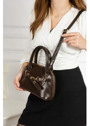 HONEY BAG Monica Light Brown Double Handle Women's Hand, Crossbody and Shoulder Bag with Special Lock System