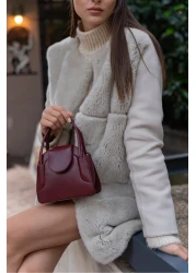 Madamra Claret Red Women's Covered Mini City Bag