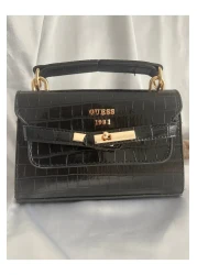 ÇANTA Gold Detail Patent Leather Textured Stylish Women's Bag