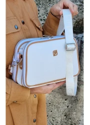 Just Polo Women's White Adjustable Long Strap Shoulder Bag