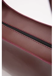 Shanta Claret Red C04 Single Compartment Zipper Closure Faux Leather Daily Women's Hand and Shoulder Bag U:30 E:28 W:13