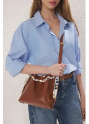  Shoes تان سلسلة وشاح مفصلة عبر حزام المرأة حقيبة الكتف TAKSS25OC00053