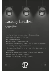 Just Polo Original Women's 4 Compartment Luxury Soft Leather Stylish Hand and Shoulder Bag with Adjustable Cross Column Strap