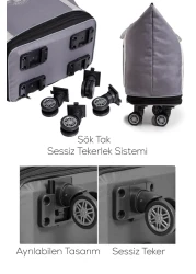 Bambus Home Premium 360 Degree Rotating 4 Wheel Triple Bellows Rolling Suitcase - Giant Size Bag