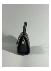 RumyaCollection حقيبة يد وكتف نسائية صغيرة بحزام متقاطع وإبزيم للإغلاق باللون البني