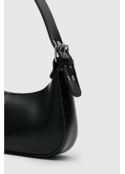 Shule Bags Muse Black Oval Baguette Bag