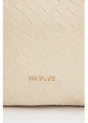 BE BLUE Ecru Braided Tote Bag