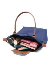 Mio Gusto حقيبة كتف نسائية قابلة للطي باللون الأزرق الداكن