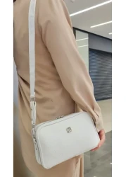 Just Polo Women's White Adjustable Long Strap Shoulder Bag