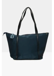 Bagmori Navy Blue Women's Colorful Tassel Detailed Satin Tote Bag m 000008174