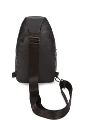 Torz Black Unisex Faux Leather Bag with USB Headphone Outlet Bodybag Chest and Shoulder Bag