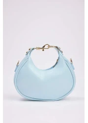  Shoes Baby Blue Dual Use Strap Women's Mini Oval Shoulder and Hand Bag Takss25Oc00091