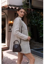 Madamra Brown Women's Covered Mini City Bag