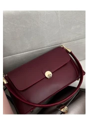 Boutiquehaki Burgundy Caryle Baguette Bag