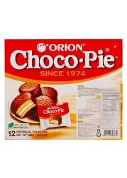 Orion Choco-Pie Chocolate Coated and Filled with Marshmallow Biscuit, 30g Pack of 12