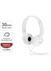 سونيMDR-ZX110AP سماعة رأس مع ميكروفون سلكي فوق الأذن -أبيض.