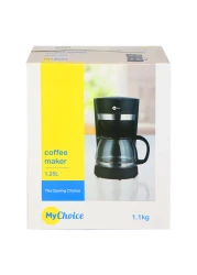 ماي تشويس ماكينة تحضير القهوة MCM-257، 600 واط، 1.25 لتر، أسود، مؤقت قابل للبرمجة