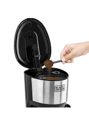 بلاك آند ديكر ماكينة تحضير القهوة DCM750S، 750 واط، 1.25 لتر، أسود، من الفولاذ المقاوم للصدأ، إيقاف تشغيل تلقائي