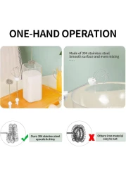 Rechargeable Milk Frother - Electric Coffee Frother Wand, Handheld Foam Maker with 2 Stainless Whisks 3 Adjustable Speeds, Mini Foamer for Cappuccino Coffee