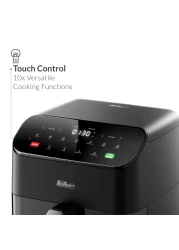 Feller Germany Air Fryer 1800 W, Large 7L Cap., Xcyclone-Tech, 4x Non-Stick Ceramic Coating, 10 Cooking Functions, Cool-Touch+Interior Lightning, AFR700, 2Y Guarantee - UAE Version (Black)