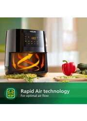 PHILIPS Essential Airfryer 1400W 4.1L, Digital, 7 presets, black body/blackhandle, 50hz HD9252