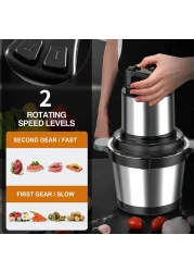 مفرمة كهربائية 800 واط من الفولاذ المقاوم للصدأ، محضرة طعام صامتة للحوم والخضروات والفواكه والبصل والمكسرات، آلة طهي المطبخ ذات 4 شفرات