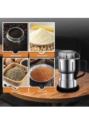 2 in 1 Electric Spice Grinder &amp; Coffee Grinder &ndash; Stainless Steel Multi-Functional Blender for Herbs, Nuts, Grains &amp; Seeds Powerful Motor &amp; Sharp Blades
