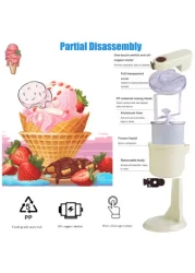 Ice Cream Machine Small Children's,Sorbet Ice Cream Makers for Home,Simple One Push Operation Soft Serve ice Cream Mixture Machine for DIY Kitchen Fast