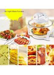 مقلاة هوائية توربو متعددة الوظائف 4 في 1 من Upthehill بسعة 17 لترًا مع فرن الحمل الحراري - طباخ كهربائي بدون زيت مع كتاب وصفات ومحمصة ومقلاة هواء ساخن للطهي الصحي