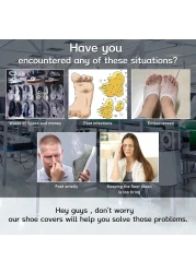 Disposable Shoe Covers, 100 Packs (50 Pairs) Boot Covers Non-Slip Shoe Covers for Indoor Shoe Protector Medical Boot Cover Rain Shoes Sneaker Bottom Protector Shoe Cover