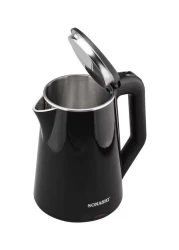 Sonashi 1.8L Cordless Kettle - Stainless Steel Kettle with Double Layer Body, 360-Degree Swivel Base - Auto Shutdown, Power On/Off Indicator Light Feature, 2200W SKT-1808N Black