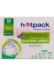 اكياس قمامة من هوت باك، 45 سم×55 سم، عدد 50 قطعة، لون ابيض