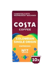 Costa Coffee Bold Colombian Single Origin Espresso Coffee 10 Capsules