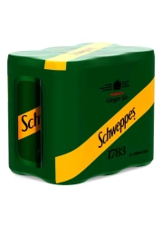 شويبس علبة مشروب غازي بنكهة الزنجبيل 250 ملل حزمة من 6