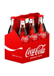 Coca-Cola Original Taste Carbonated Soft Drink Glass Bottle 290ml Pack of 6