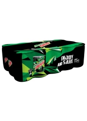 Mountain Dew Carbonated Soft Drink Mini Cans 155ml Pack of 15