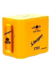 Schweppes Tonic Water Carbonated Drink Can 250ml Pack of 6