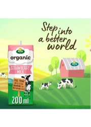 Arla Organic Strawberry Milk Multipack, 200ml Pack of 12