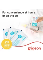 Pigeon Natural Flavor Baby Tooth And Gum Wipes 78290 White Pack of 20