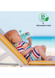 ديزني ميكي ماوس قارورة مقاومة للانسكاب مع مصاصة - أزرق