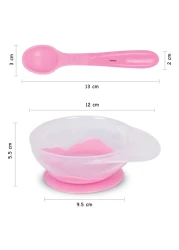 ديزني ميني ماوس طقم وعاء وملعقة من السيليكون - وردي
