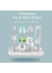 رف تجفيف زجاجات الأطفال Eazy Kids 16 وتد - رمادي