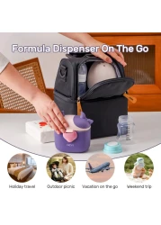 NCVI Baby Formula Dispenser On The Go Formula Container to Go Formula Holder for Travel Outdoor Picnic with Baby Infant Portable Container for Milk Powder Snacks Candy Fruits Purple