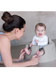 Bumbo Baby Floor Seat Portable Infant Sit Up Activity Eating Chair Cool Grey